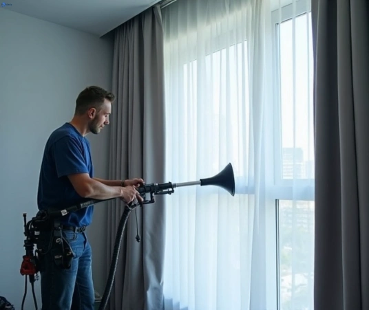 Professional curtain steam cleaning process equipment Matty Curtain Cleaning macarthur-square-nsw
